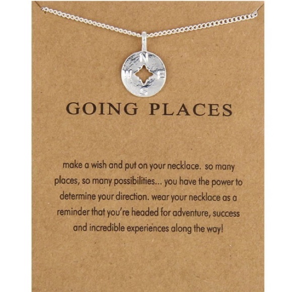 Going Places Compass Necklace - Silver or Gold - Picture 3 of 4